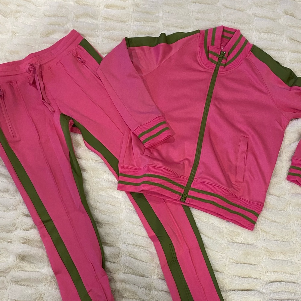 Pink and Green track suit